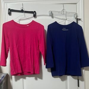 Chico's women’s Long Sleeve Tees in Red and Blue